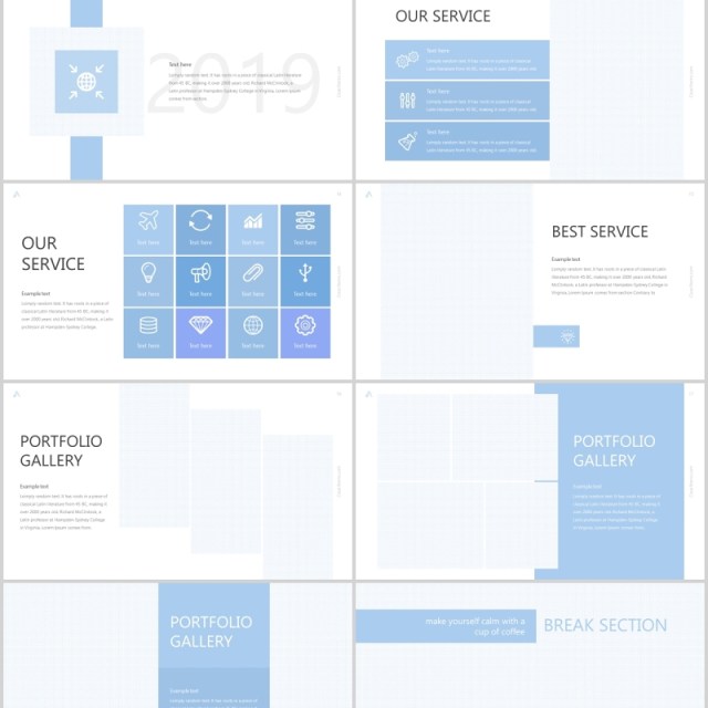 简洁蓝色公司简介企业介绍PPT模板clear powerpoint template