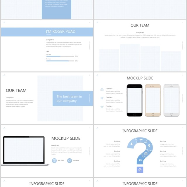 简洁蓝色公司简介企业介绍PPT模板clear powerpoint template