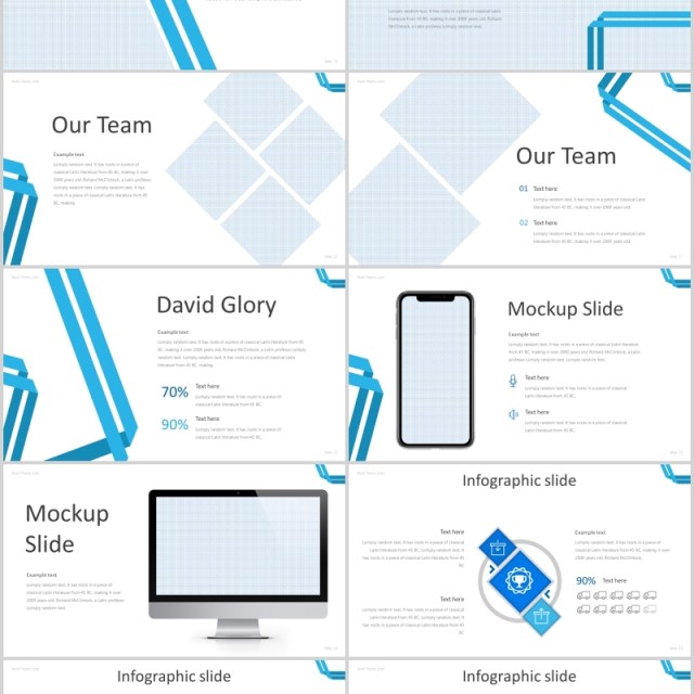 蓝色公司团队介绍个人简介PPT模板roof powerpoint template