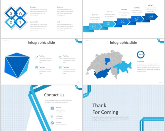 蓝色公司团队介绍个人简介PPT模板roof powerpoint template