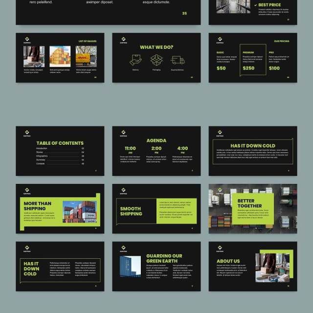 航运海运运输货运PPT模板不含照片Shipping PowerPoint Presentation Template