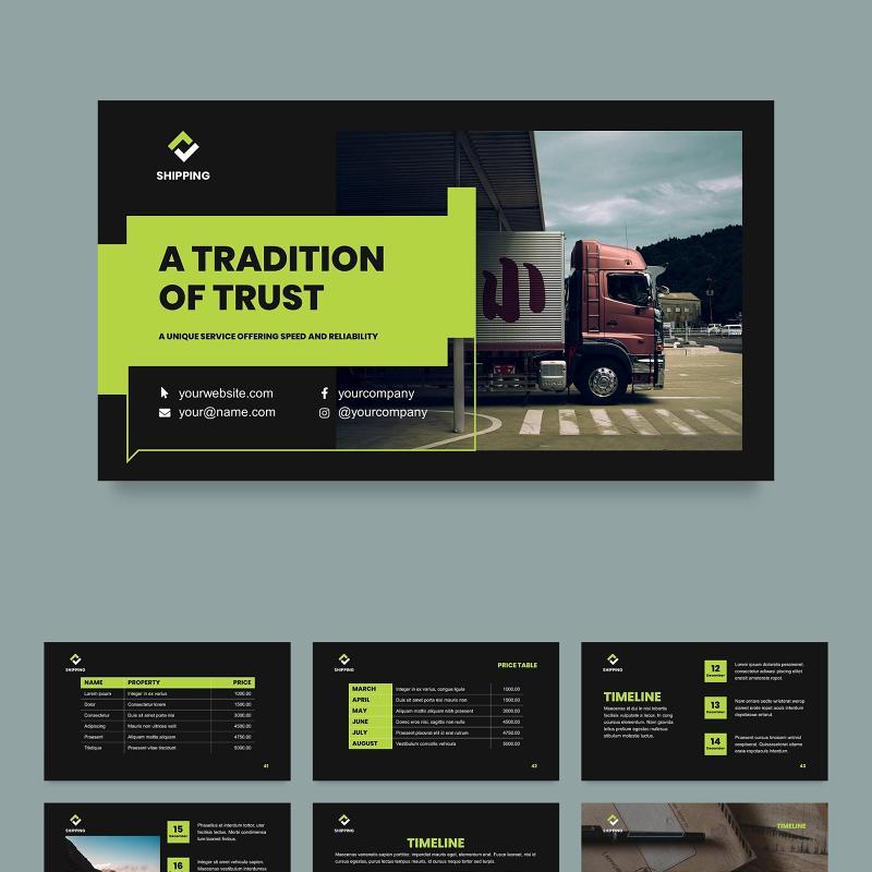 航运海运运输货运PPT模板不含照片Shipping PowerPoint Presentation Template
