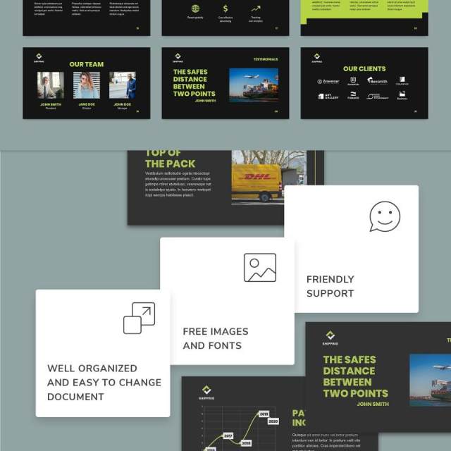 航运海运运输货运PPT模板不含照片Shipping PowerPoint Presentation Template