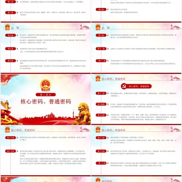 中华人民共和国密码法学习解读党建党政PPT模板 中华人民共和国密码法学习解读党建党政PPT模板