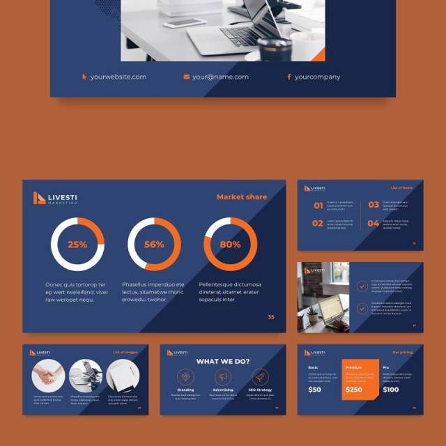 营销策划公司简介宣传PPT模板不含照片Marketing Agency PowerPoint Presentation Template