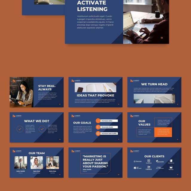 营销策划公司简介宣传PPT模板不含照片Marketing Agency PowerPoint Presentation Template