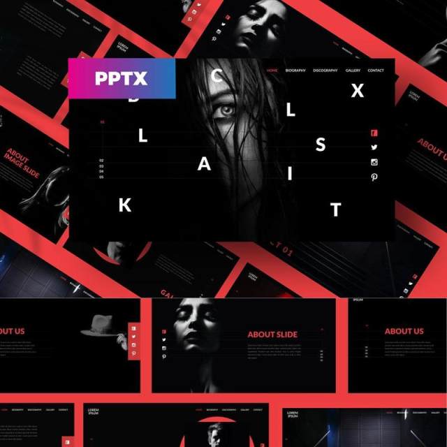 黑色商务PPT模板版式排版Black - Powerpoint Template 黑色商务PPT模板版式排版Black - Powerpoint Template