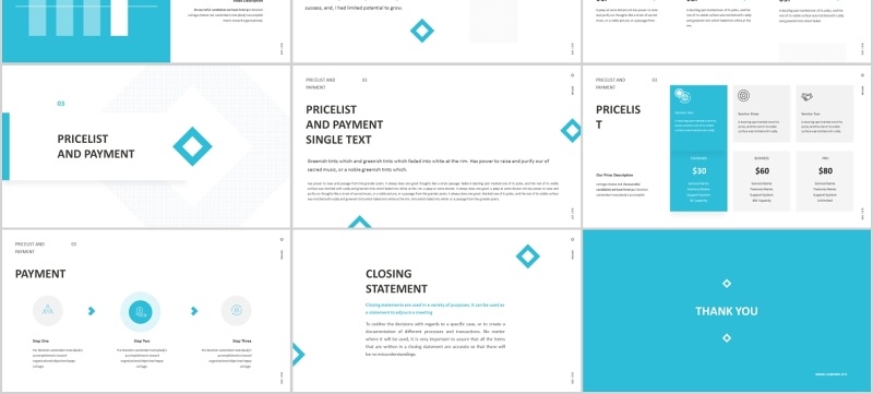 天蓝色公司介绍通用版式PPT排版设计模板