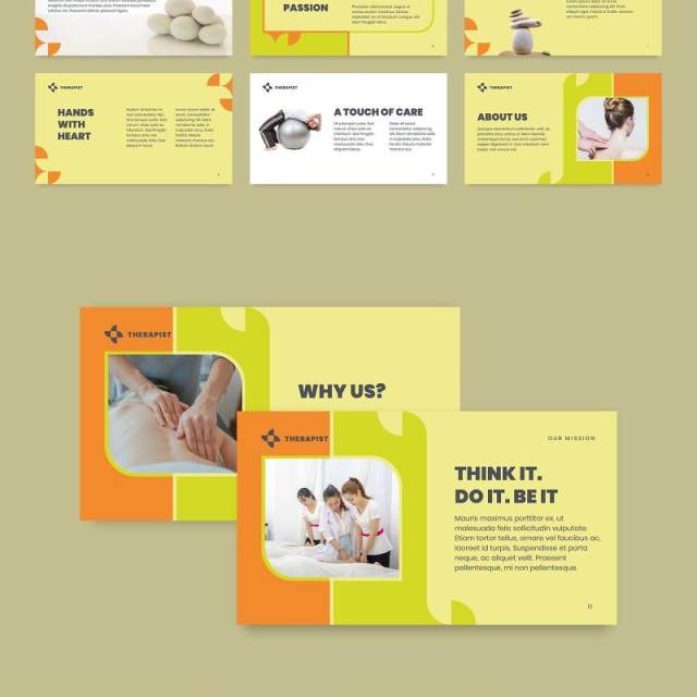 理疗师按摩师宣传介绍PPT版式模板Therapist PowerPoint Presentation Template