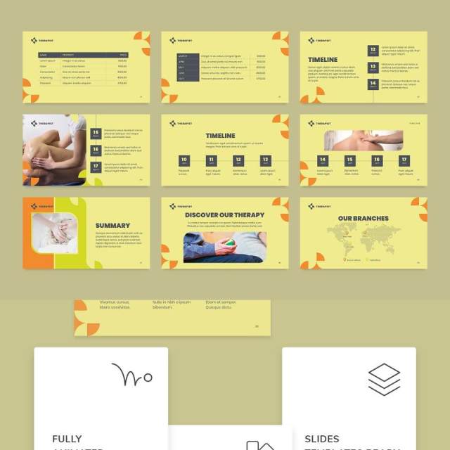 理疗师按摩师宣传介绍PPT版式模板Therapist PowerPoint Presentation Template