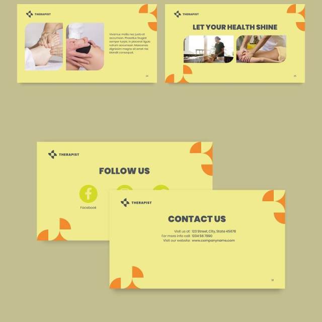 理疗师按摩师宣传介绍PPT版式模板Therapist PowerPoint Presentation Template