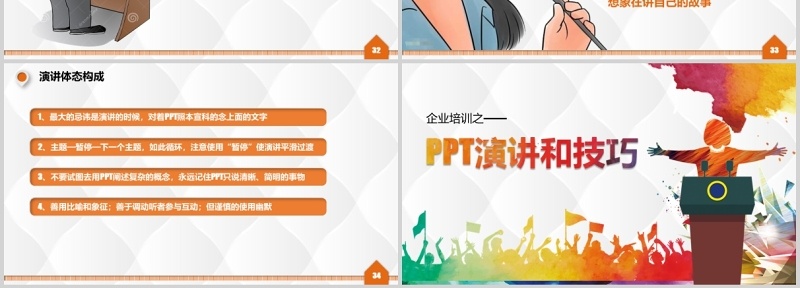 彩色企业培训演讲和技巧讲师训练PPT模板