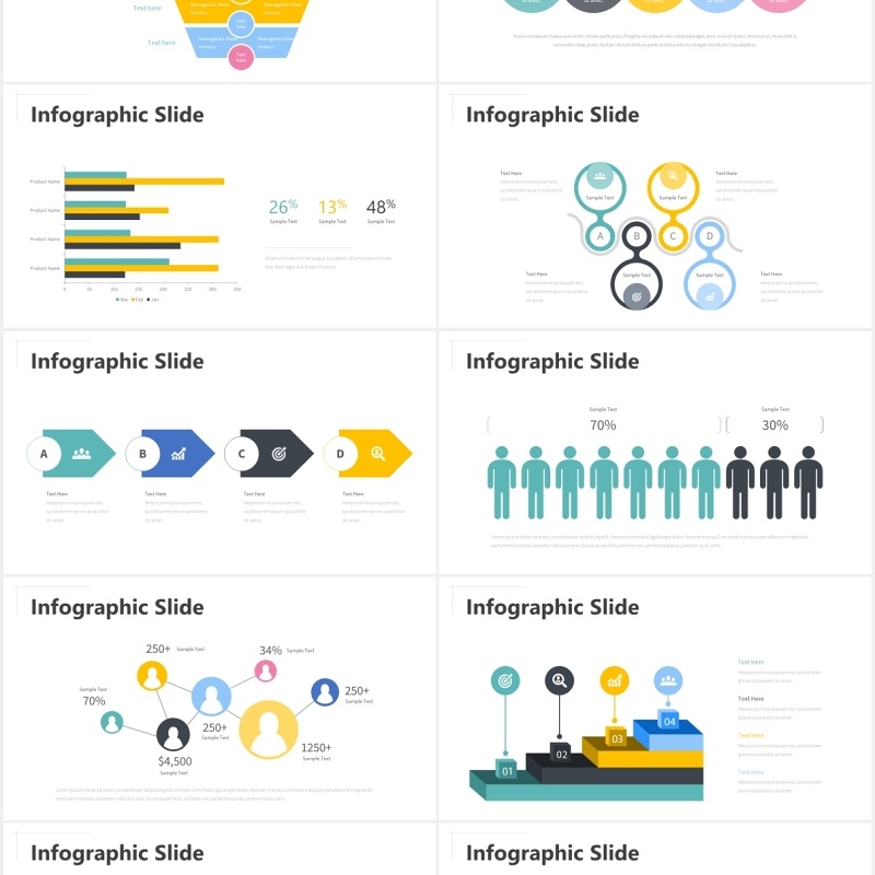 多彩国外图片排版PPT模板powerpoint template