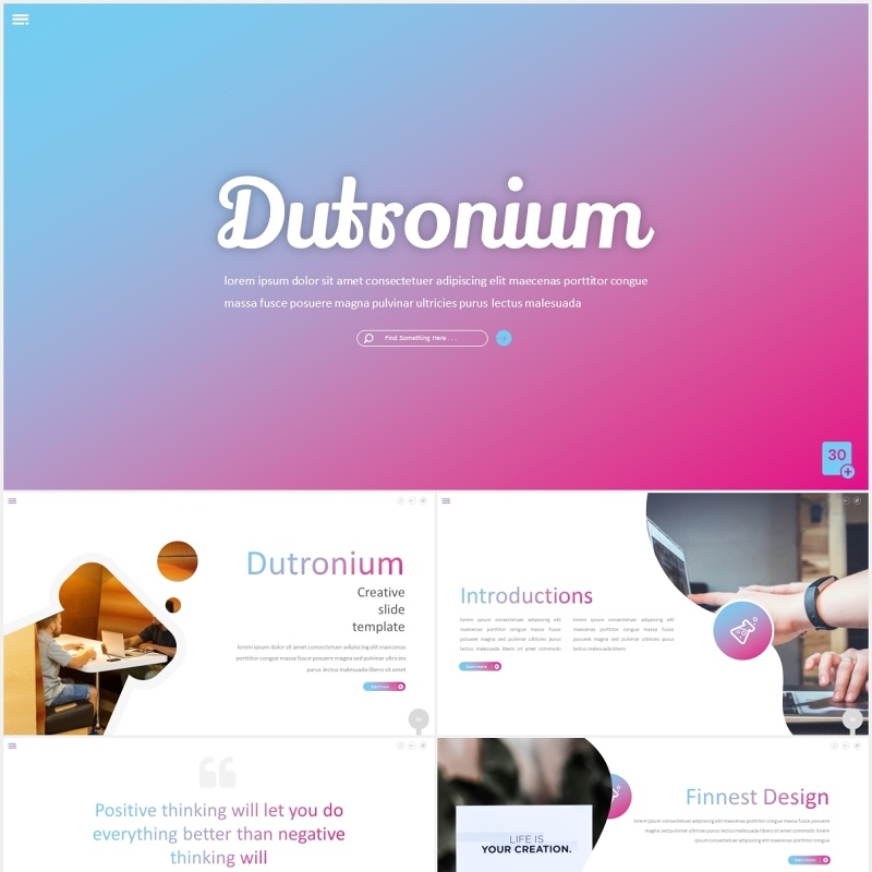 渐变时尚工作汇报国外PPT模板dutronium powerpoint template