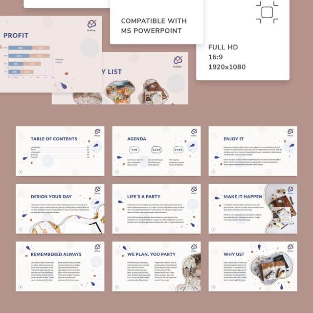 活动策划商业计划书PPT模板不含照片Event Planner PowerPoint Presentation Template