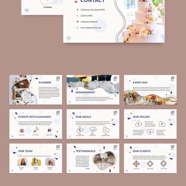 活动策划商业计划书PPT模板不含照片Event Planner PowerPoint Presentation Template