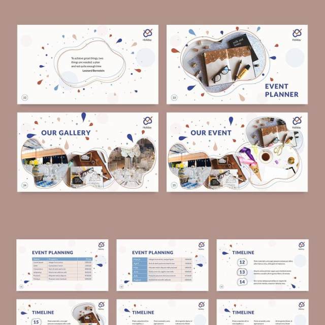 活动策划商业计划书PPT模板不含照片Event Planner PowerPoint Presentation Template