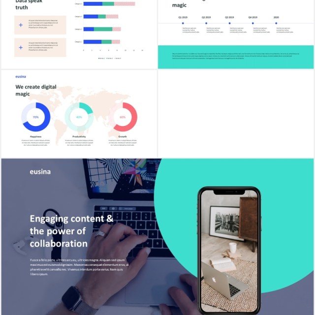 商务公司宣传介绍PPT模板eusin corporate theme powerpoint template