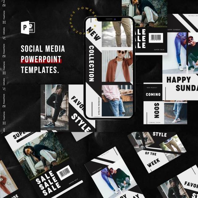 欧美时尚手机竖版社交媒体杂志PPT版式模板Social Media PowerPoint Template 欧美时尚手机竖版社交媒体杂志PPT版式模板Social Media PowerPoint Template