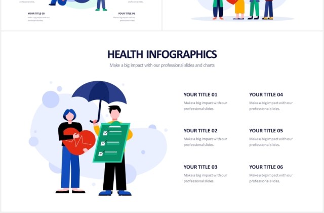 医疗健康医院医护人员插画信息图表PPT素材Health Powerpoint Slides