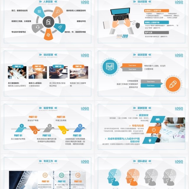 简约人力资源部工作总结报告PPT模板