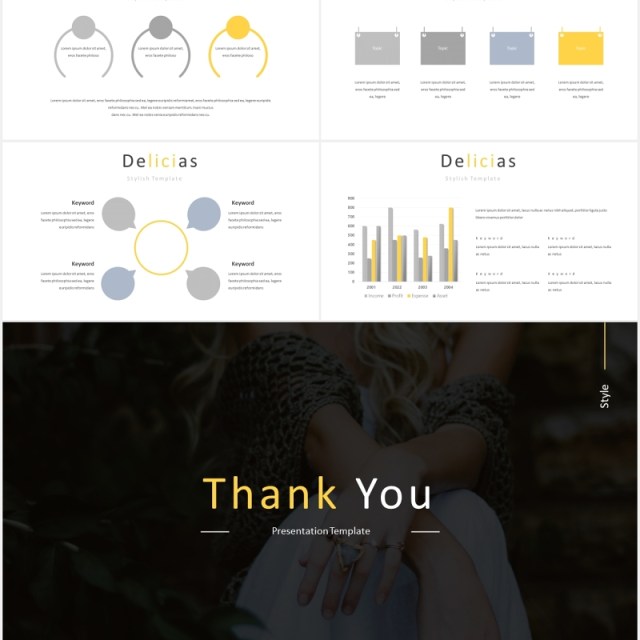 时尚黄色图片排版国外PPT模板Delicias Powerpoint Template 时尚黄色图片排版国外PPT模板Delicias Powerpoint Template