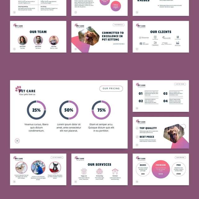 宠物美容沙龙猫狗护理服务PPT版式模板Pet Care PowerPoint Presentation Template 宠物美容沙龙猫狗护理服务PPT版式模板Pet Care PowerPoint Presentation Template