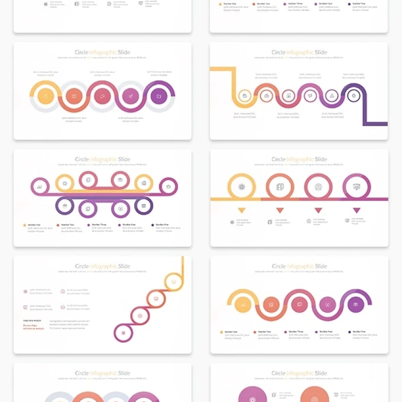 圆圈圆形环状PPT信息图表幻灯片演示 CIRCLES - PowerPoint Infographics Slides