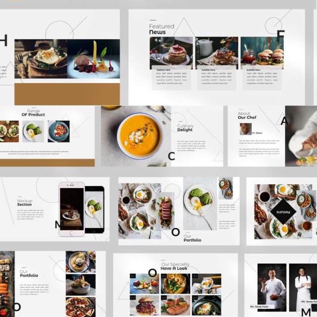 餐饮美食宣传介绍PPT版式设计Hylos Powerpoint Template 餐饮美食宣传介绍PPT版式设计Hylos Powerpoint Template