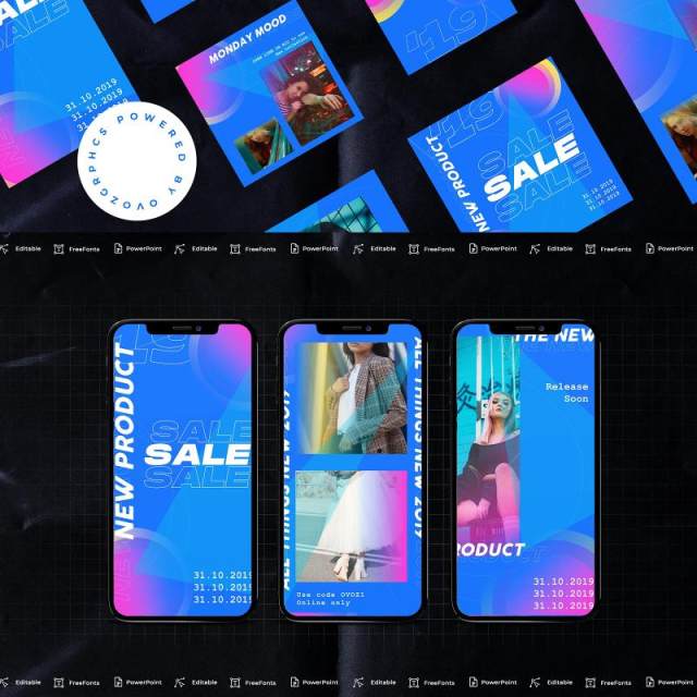 蓝色炫彩手机竖版社交媒体杂志PPT版式模板Social Media PowerPoint Template 蓝色炫彩手机竖版社交媒体杂志PPT版式模板Social Media PowerPoint Template