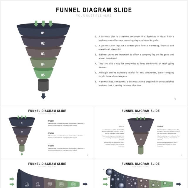 销售漏斗图数据分析PPT图表素材Funnel Slides V5 Powerpoint Template