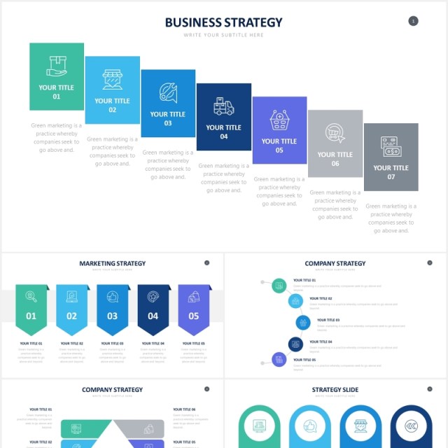 企业管理商业策略信息图表PPT素材Strategy Powerpoint Slides