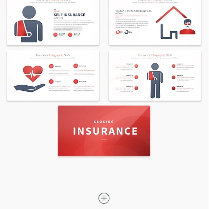 11套色系保险PPT信息图表幻灯片Insurance - PowerPoint Infographics Slides