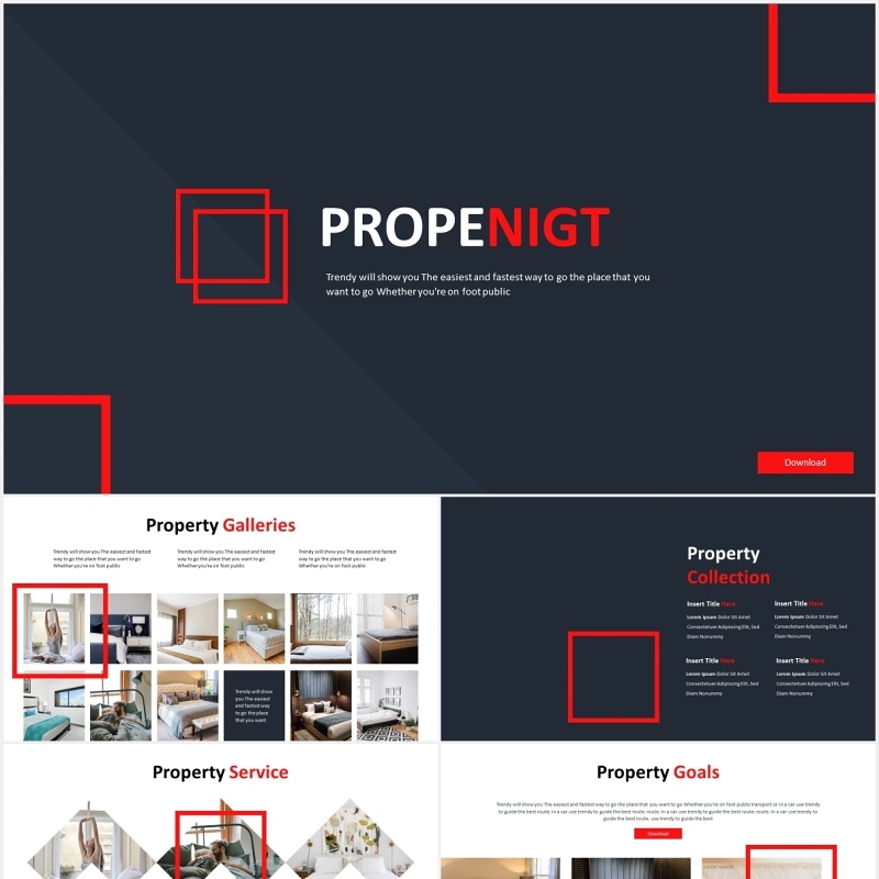 家居产品展示图片排版PPT国外模板Propenight - Powerpoint Template