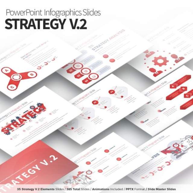 11套色系战略策略V.2PPT信息图表幻灯片Strategy V.2 - PowerPoint Infographics Slides