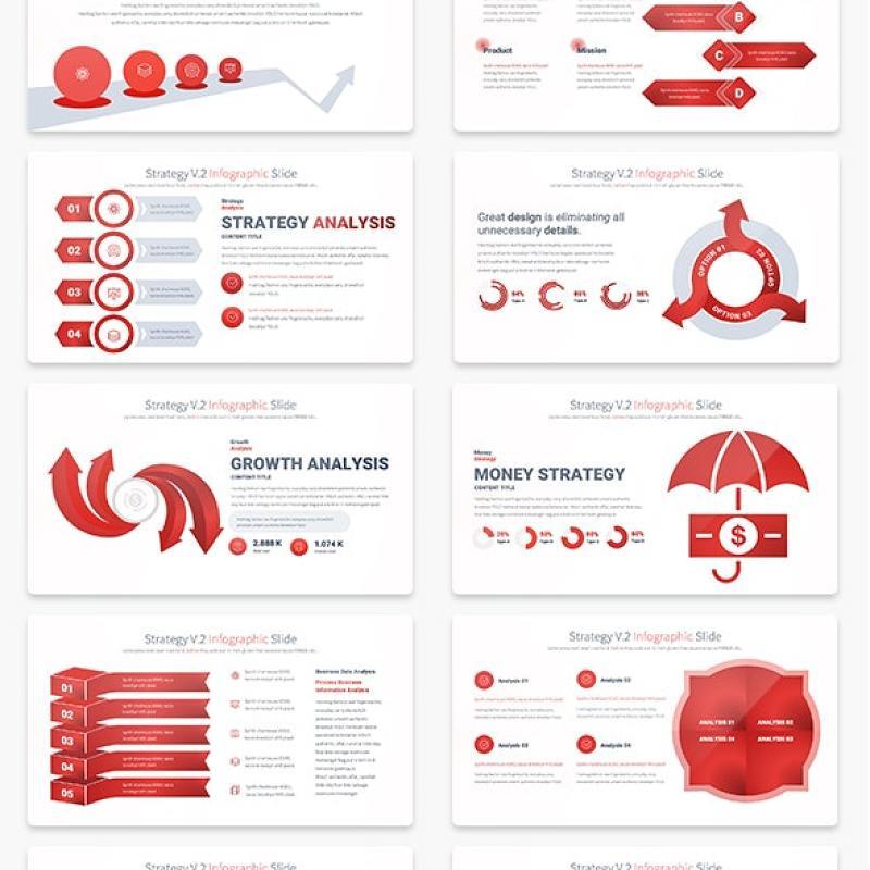 11套色系战略策略V.2PPT信息图表幻灯片Strategy V.2 - PowerPoint Infographics Slides