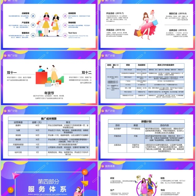 紫色天猫商城品牌入驻运营策划PPT模板