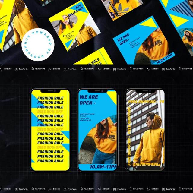 亮黄色手机竖版社交媒体杂志PPT版式模板Social Media PowerPoint Template 亮黄色手机竖版社交媒体杂志PPT版式模板Social Media PowerPoint Template