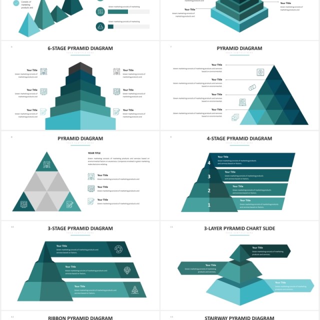6步骤金字塔信息图表PPT素材Pyramid Slides Powerpoint Template