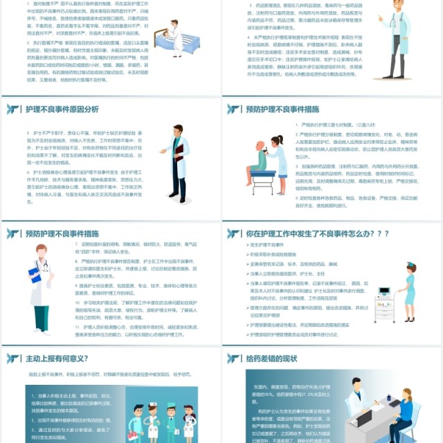 简洁护理不良事件的分析与防范医院医疗PPT模板 简洁护理不良事件的分析与防范医院医疗PPT模板