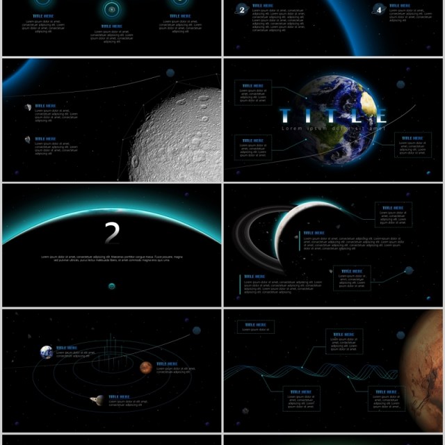 大气宇宙星空黑色工作计划汇报PPT模板