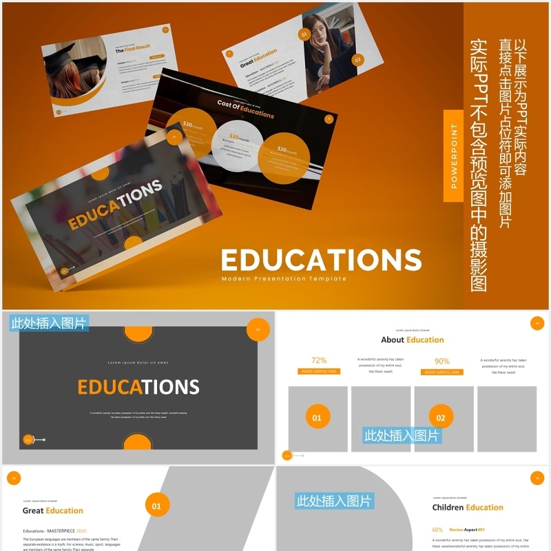教育培训课件PPT模板图片排版设计Educations Powerpoint Template