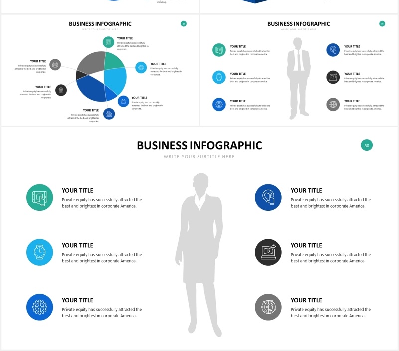 商务市场销售业务信息图表PPT素材Business Infographics Powerpoint Template