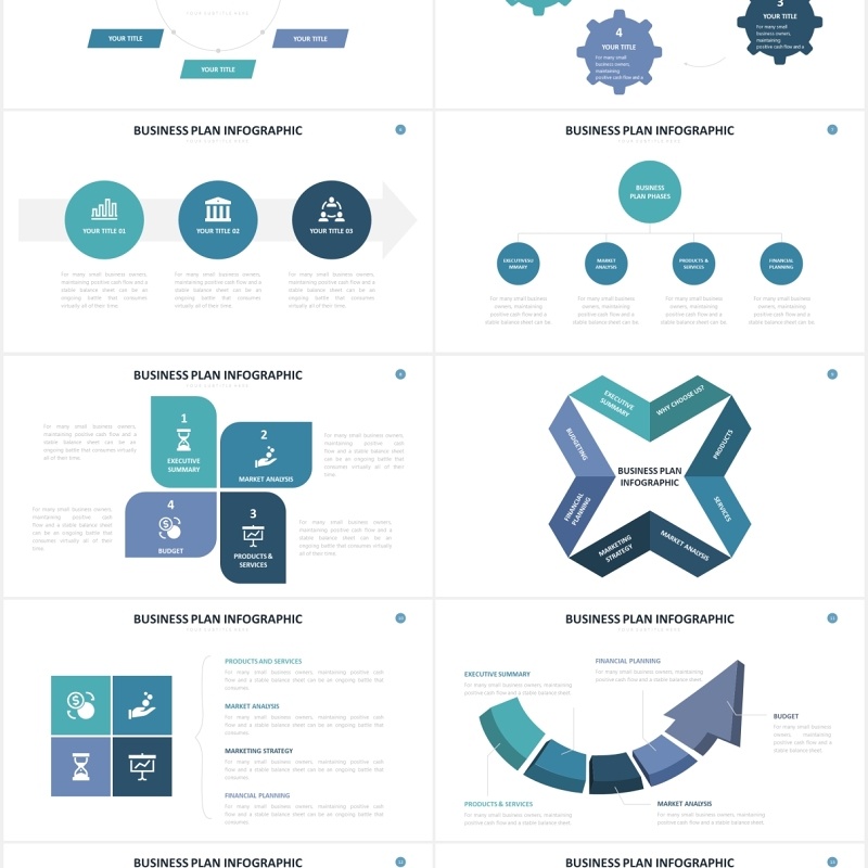 商业项目计划信息图表PPT素材Business Plan Infographics Powerpoint Template