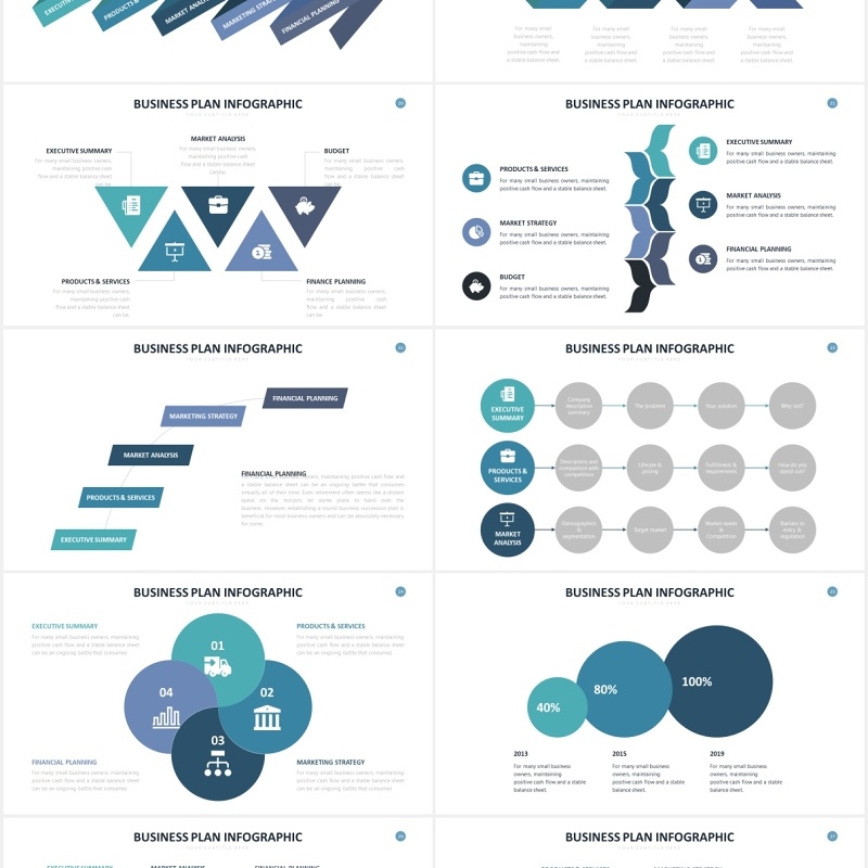 商业项目计划信息图表PPT素材Business Plan Infographics Powerpoint Template