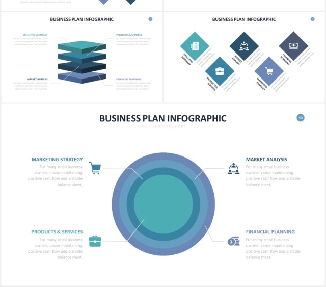 商业项目计划信息图表PPT素材Business Plan Infographics Powerpoint Template