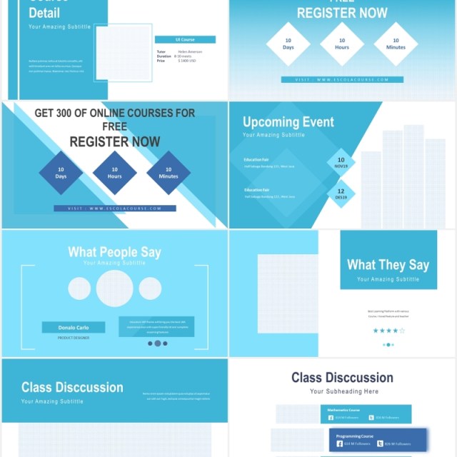 学术学校教育课件PPT模板图片排版设计Escola - Education Powerpoint Presentation