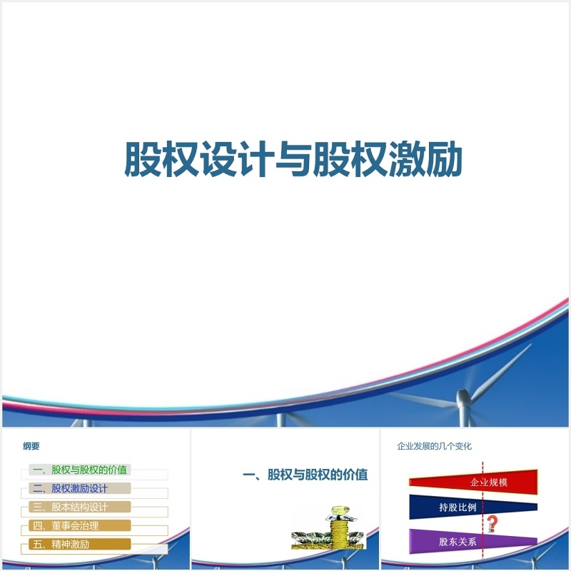 简约企业股权设计与股权激励PPT模板