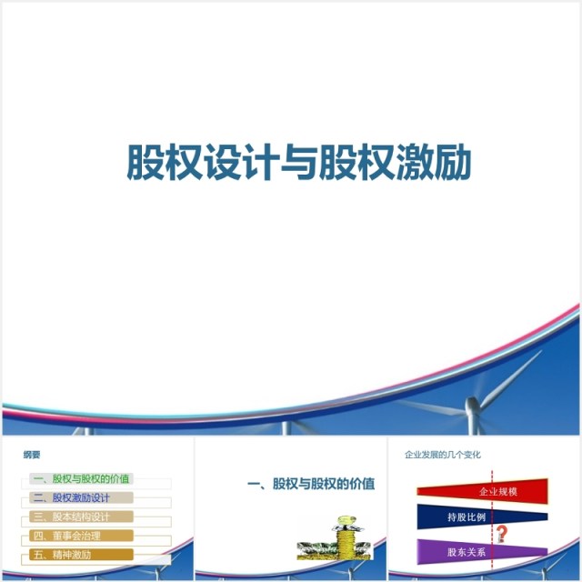 简约企业股权设计与股权激励PPT模板 简约企业股权设计与股权激励PPT模板