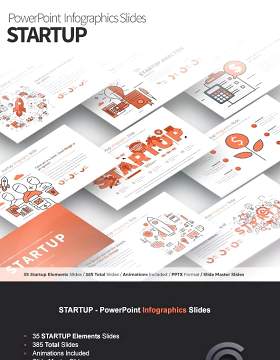 11套色系项目启动PPT信息图形幻灯片Startup - PowerPoint Infographics Slides